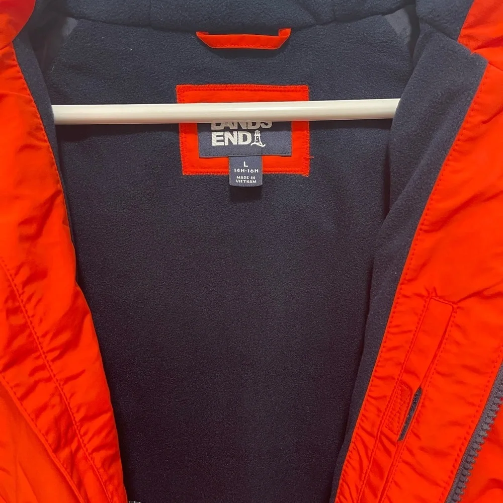 Lands' End Kids Orange and Navy Jacket